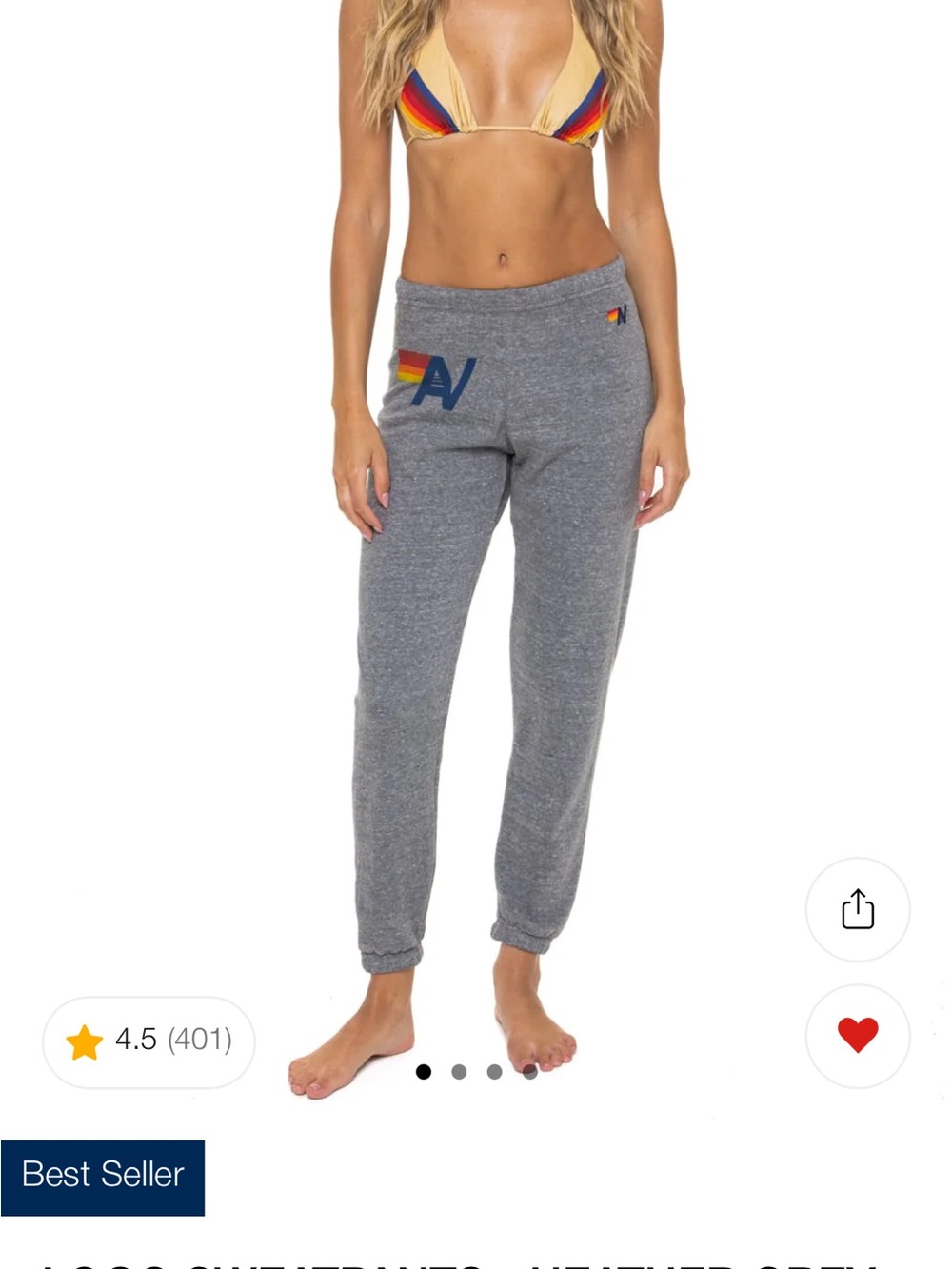 Aviator Nation Logo Sweatpants - Heather Grey small